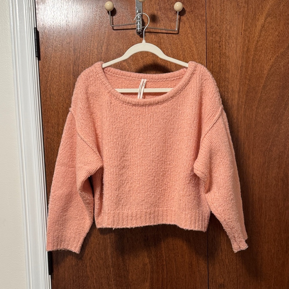 Anthropologie Soft pink Boat Neck Sweater